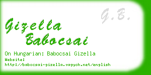 gizella babocsai business card